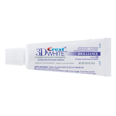 Three Crest 3D White Brilliance Vibrant Peppermint toothpaste tubes (12-pack) on white background