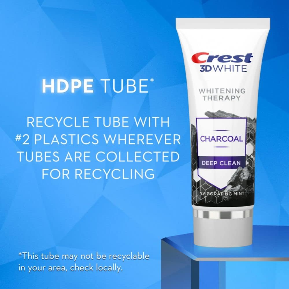 Crest 3D White Whitening Therapy Charcoal toothpaste packaging 3-pack