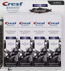 Crest 3D White Whitening Therapy Charcoal Deep Clean Fluoride Toothpaste 4 ct