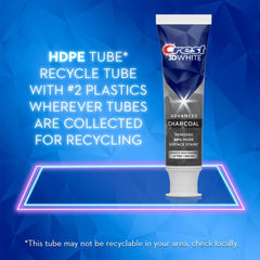 Crest 3D White Charcoal Toothpaste 3.8 oz tube close-up (tube 2)