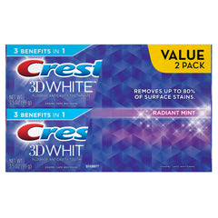 Crest 3D White Radiant Mint Whitening Toothpaste tube