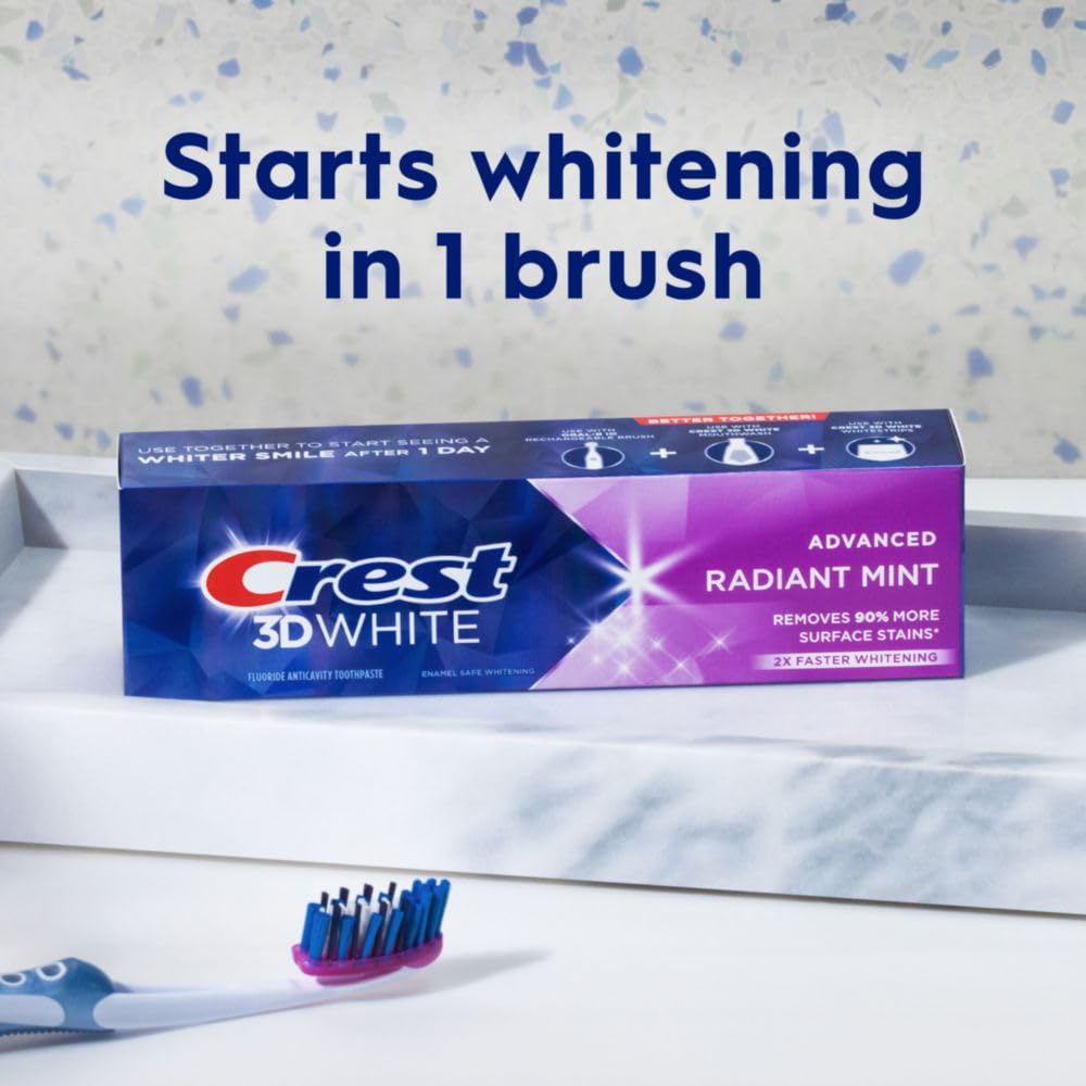 Mint flavor Crest 3D White toothpaste branding