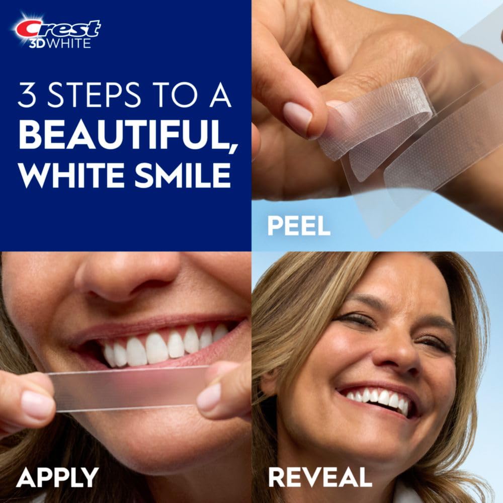 Applying Crest 3D Whitestrips Age Renew for 60 minutes