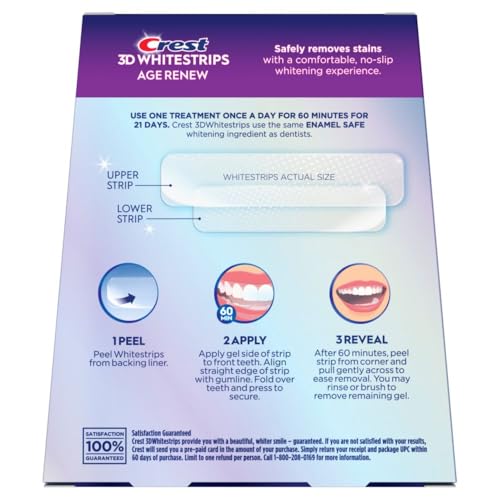 Care and storage instructions for Crest 3D Whitestrips Age Renew