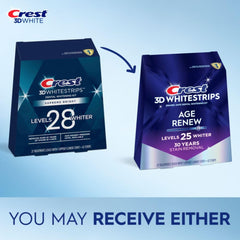 Crest 3D Whitestrips Age Renew pack shot with 42 strips