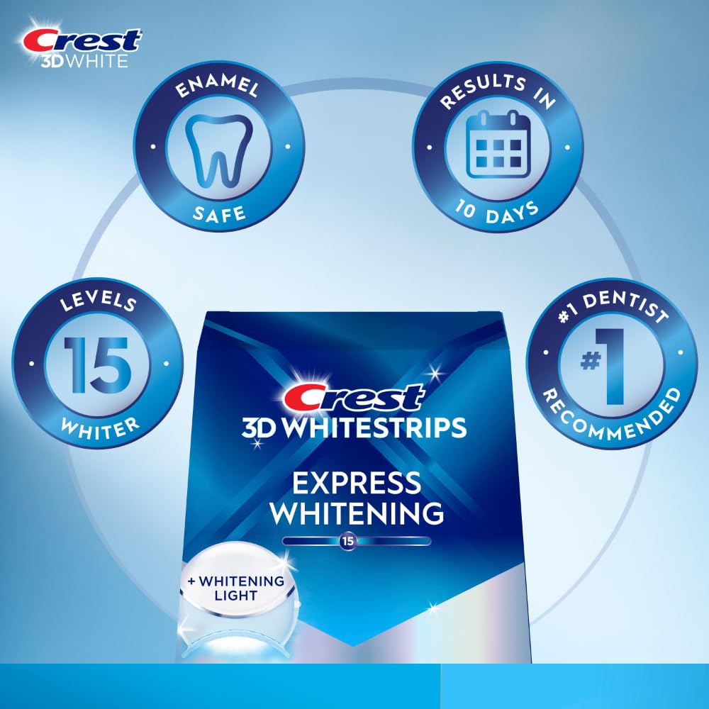 Close-up of Crest whitening strips ready for use