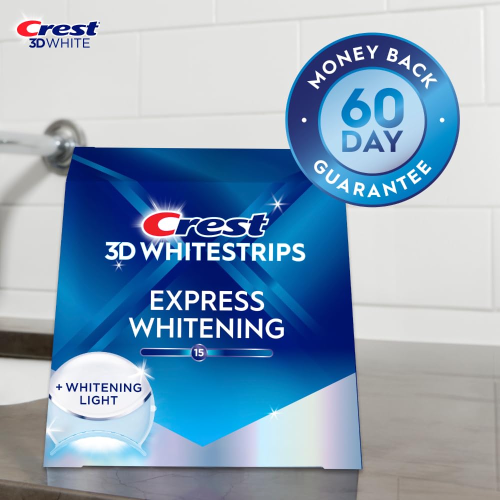 Two whitening strips laid out showing upper and lower strips