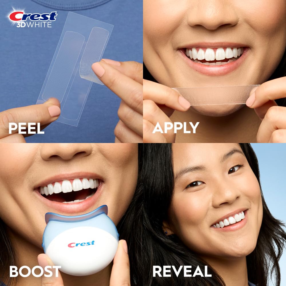 10 whitening treatment strips with upper and lower pieces