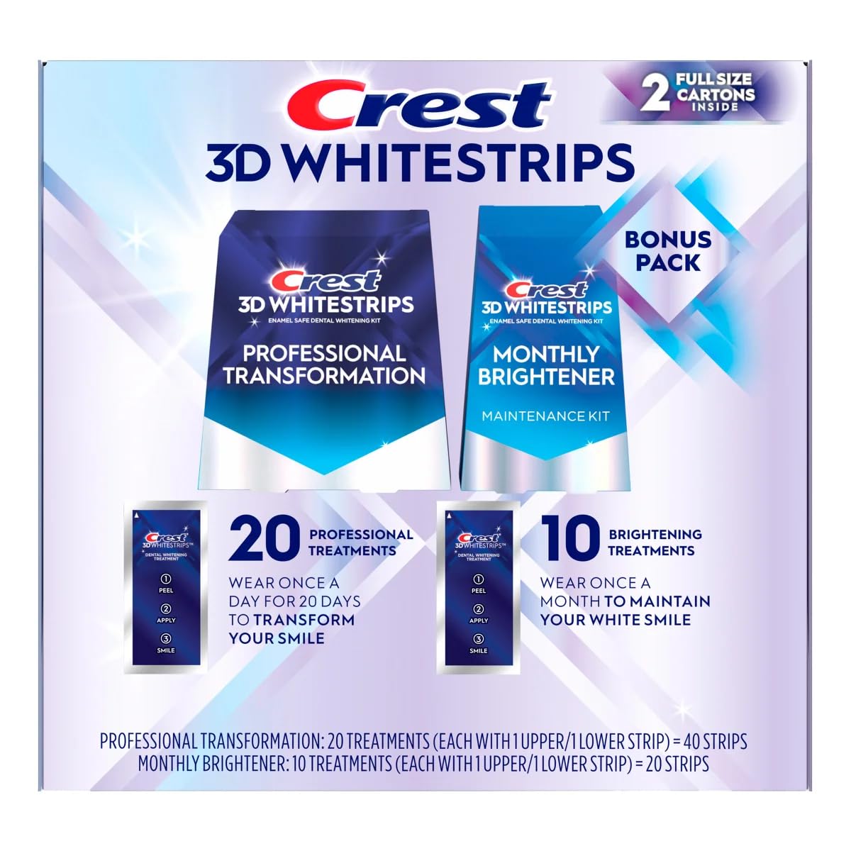 Front view of Crest 3D Whitestrips Professional Effects Advanced box