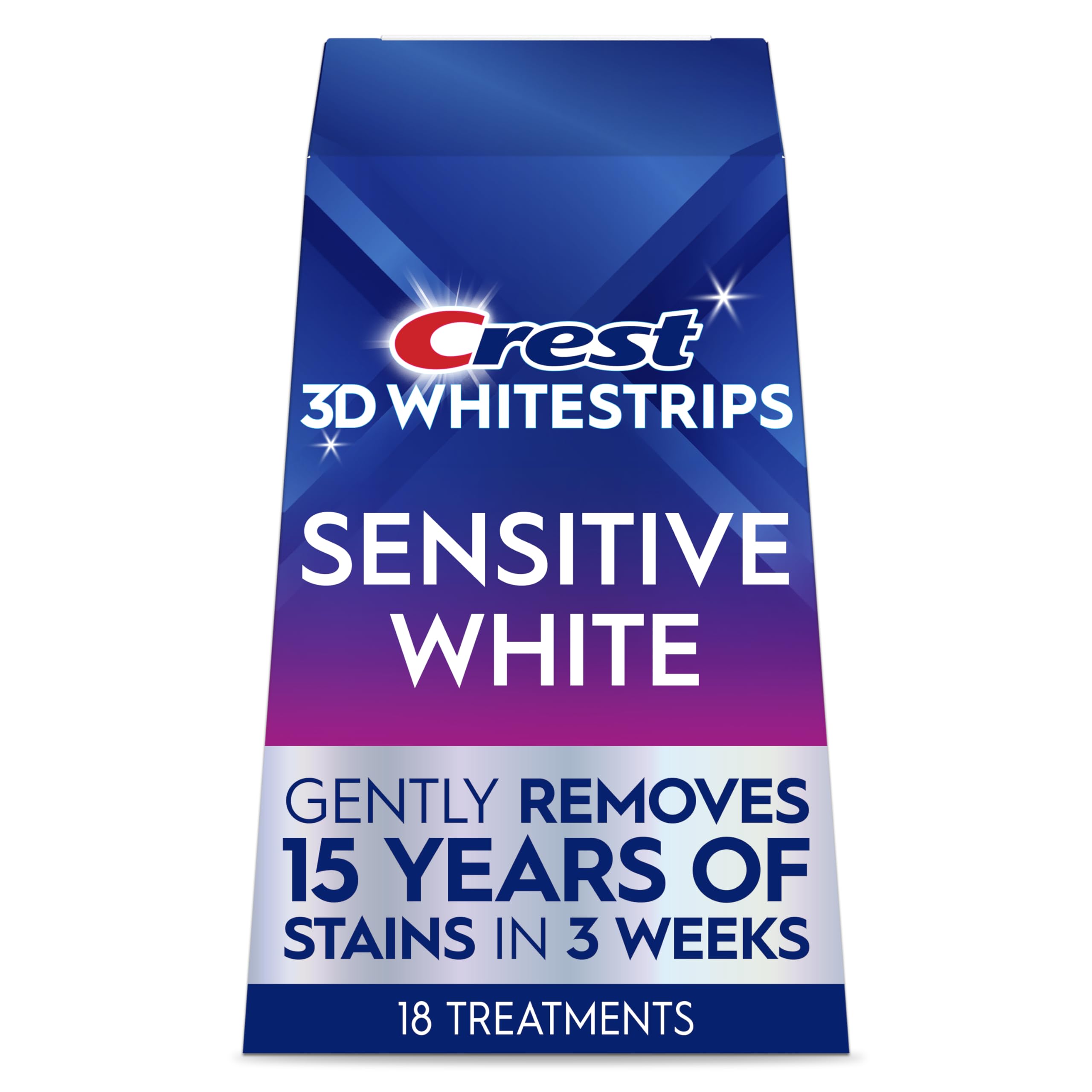 Crest 3D Whitestrips Sensitive at-home teeth whitening kit box front