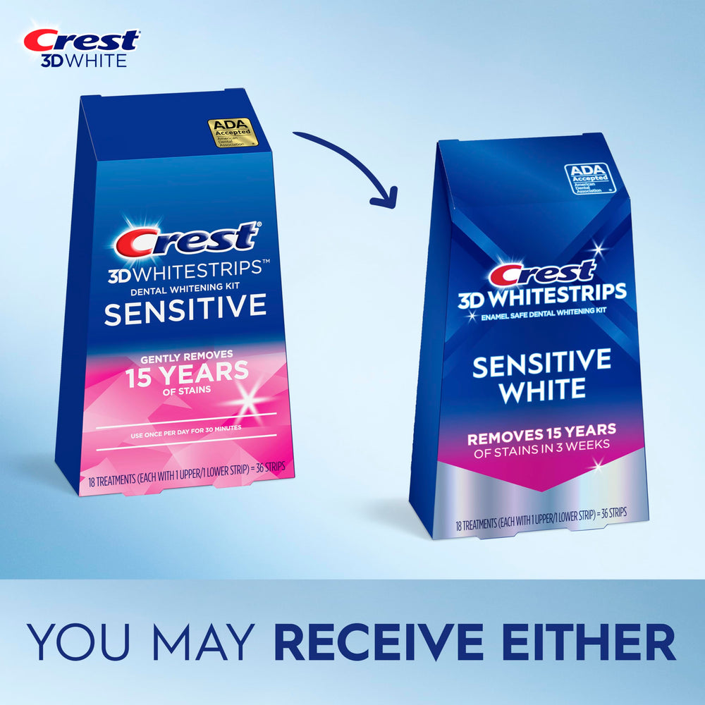 Contents of Crest 3D Whitestrips Sensitive kit