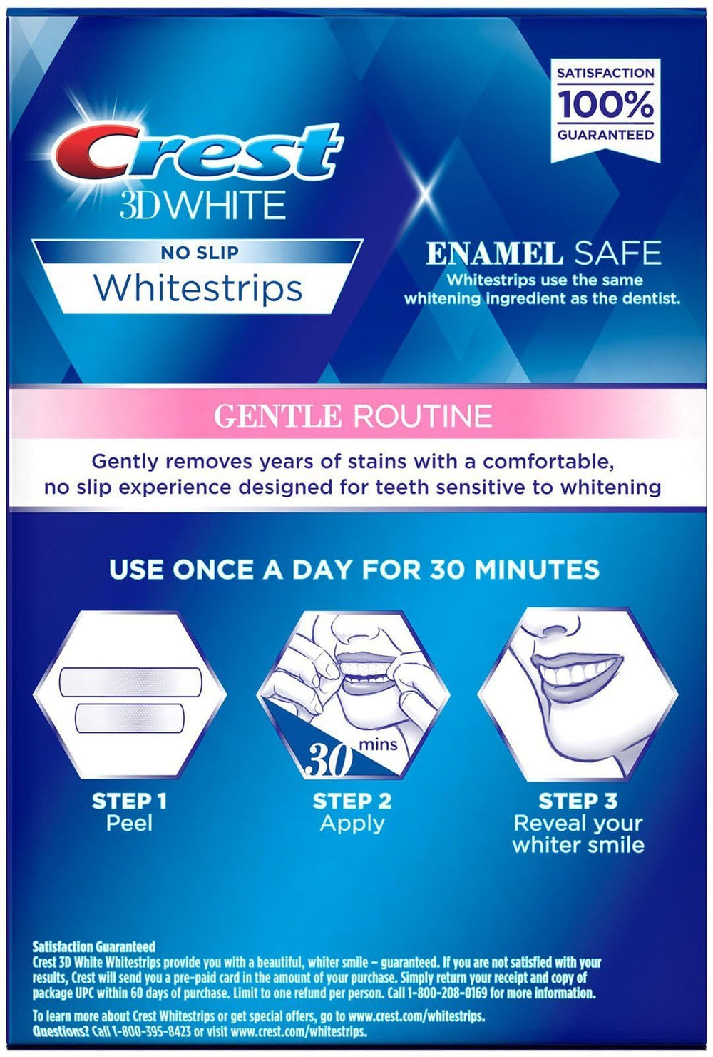 Whitening strips separated from packaging