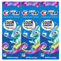 3-count carton of Crest Advanced Kid's Fluoride Toothpaste