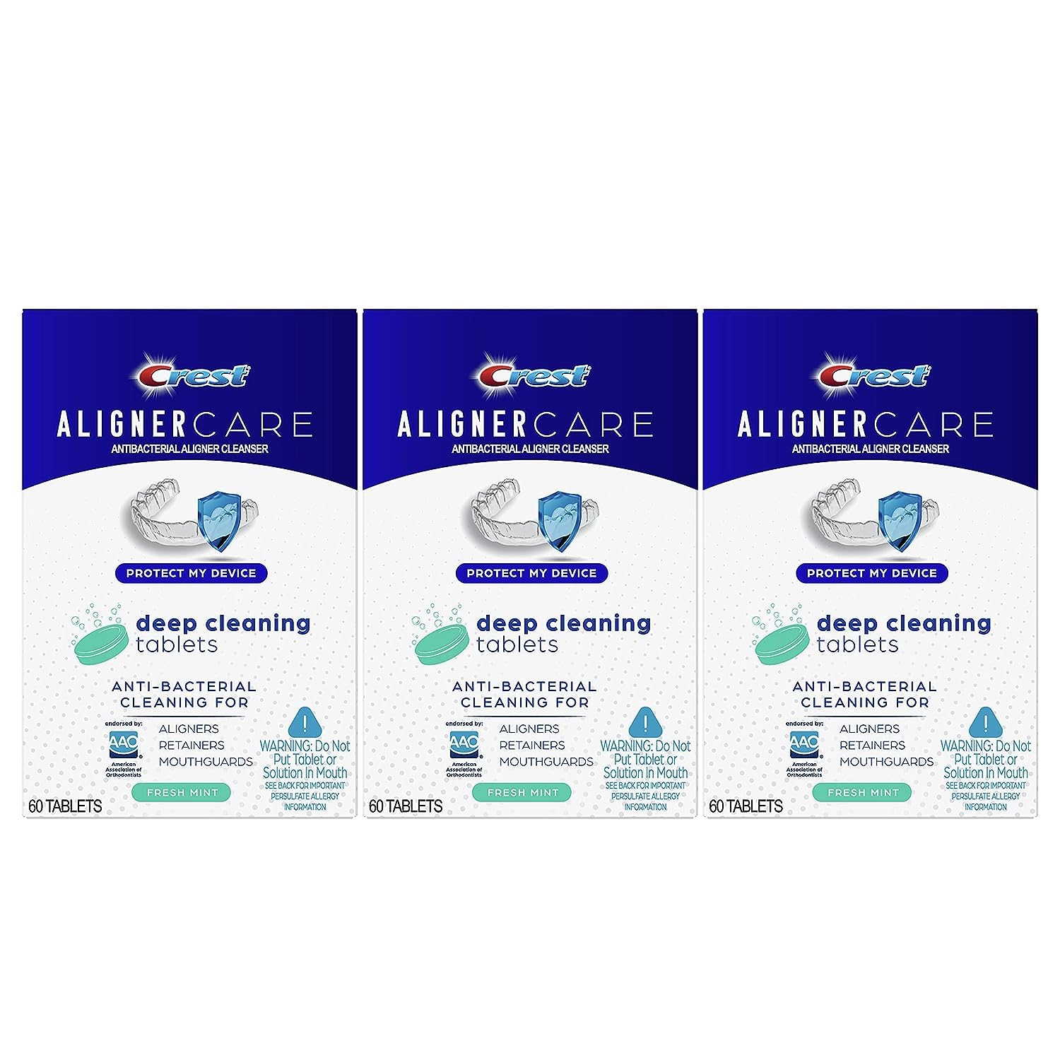 Hero image: Crest Aligner Care Deep Cleaning Tablets – 60-count pack of 3