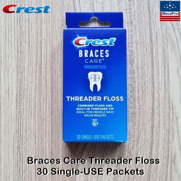 Stiffened end designed to floss under braces and appliances