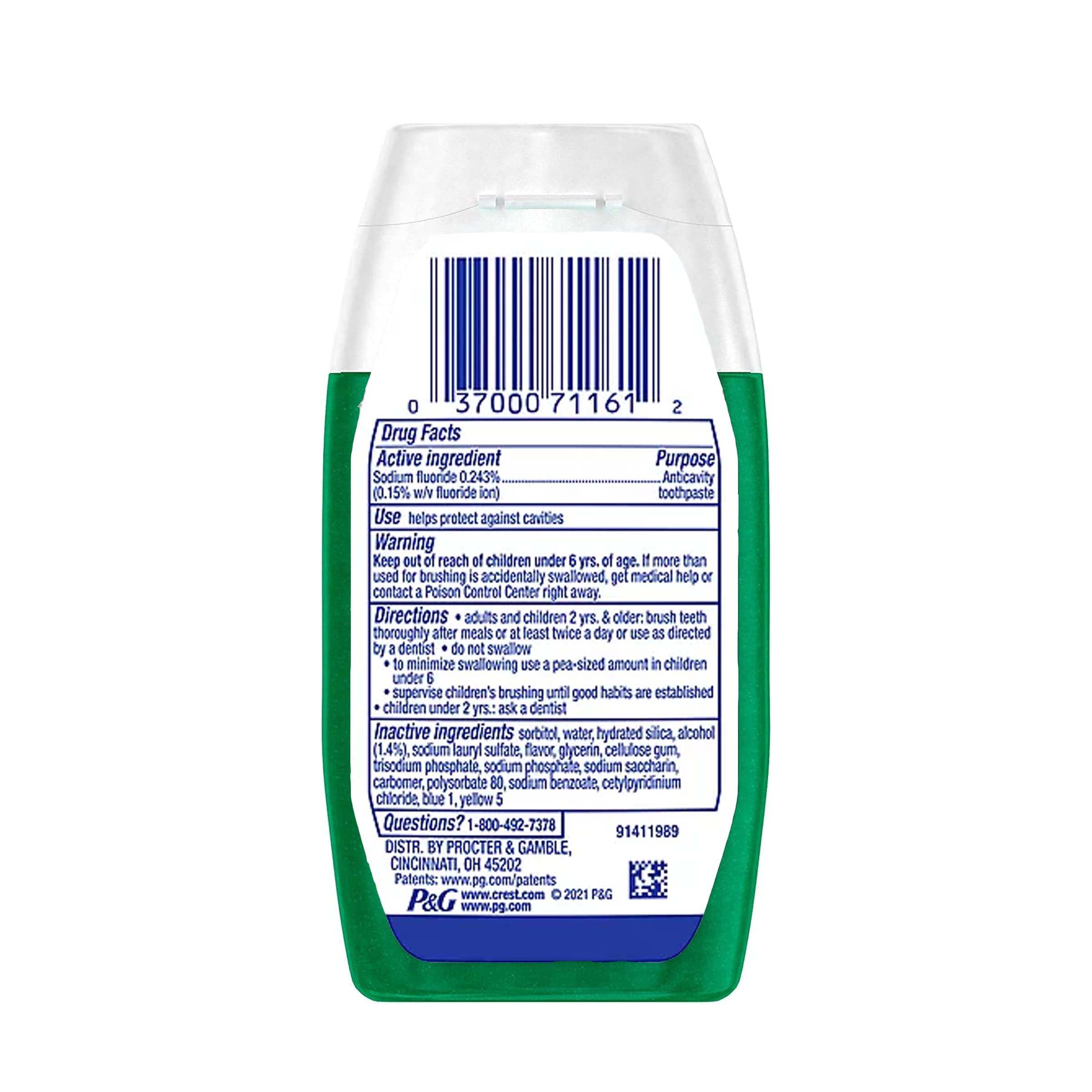 Two Crest toothpaste tubes in 4.6 oz size, pack of 2