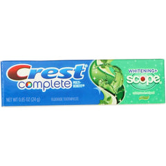 12-pack Crest Complete Whitening Plus Scope toothpaste display front
