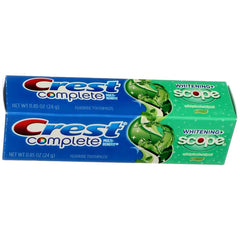 Toothpaste tube close-up showing 0.85 oz size