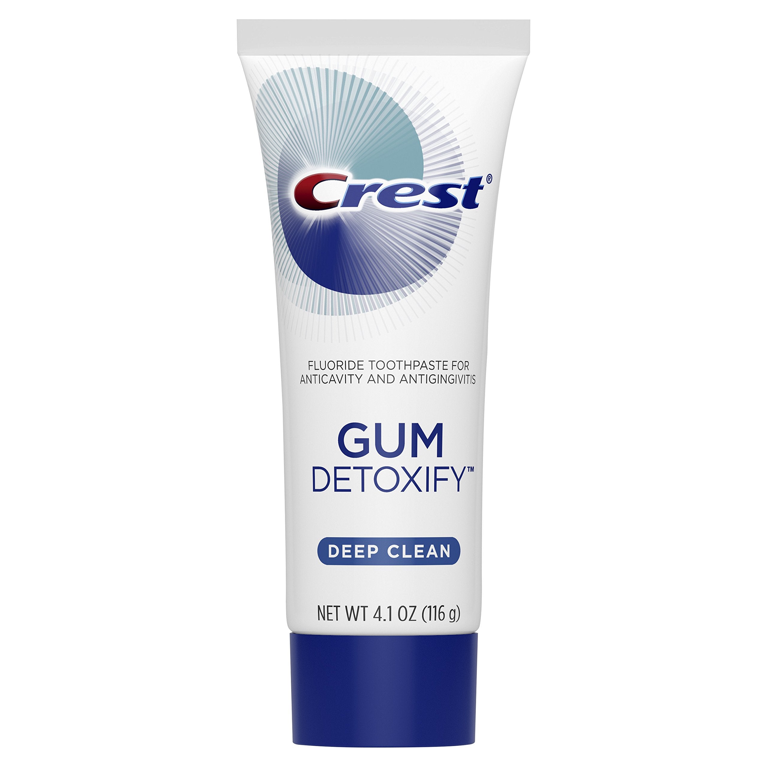 Back of Crest Gum Detoxify packaging with product details