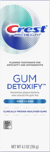 Close-up of Crest Gum Detoxify Deep Clean Toothpaste tube