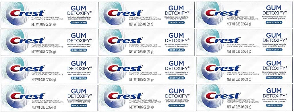 Crest Gum Detoxify Toothpaste Deep Clean Travel Size 0.85 oz (24 g) – Pack of 12