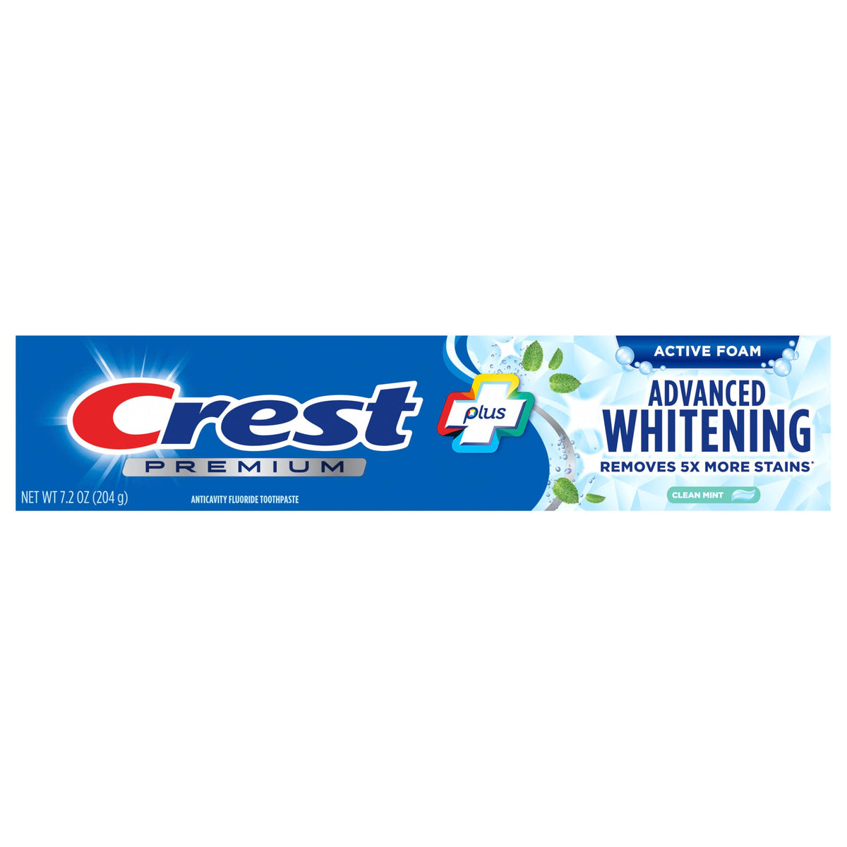 Crest Premium Plus Advanced Whitening Active Foam toothpaste 7.2 oz