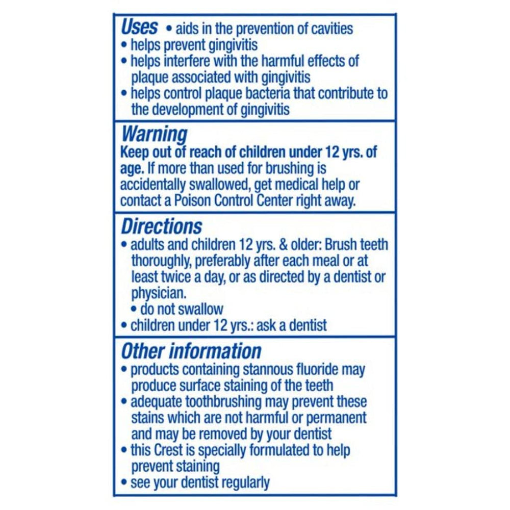Crest Premium Plus anti-bacterial toothpaste pack 3 – packaging image