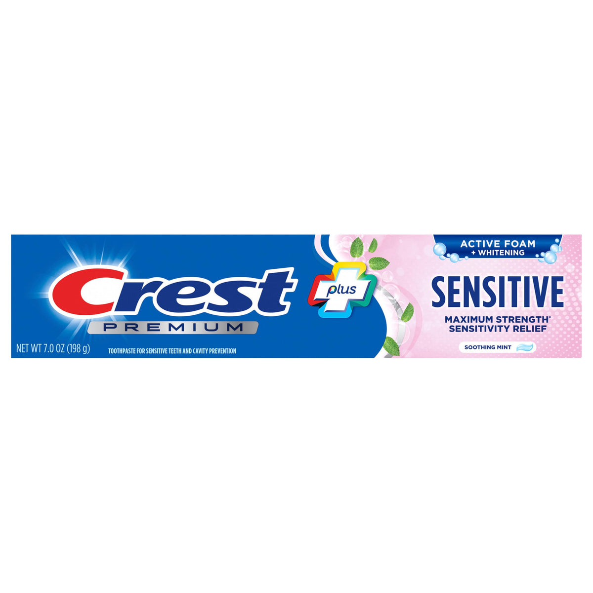 Crest Premium Plus Whitening Active Foam Sensitive Toothpaste 7 oz