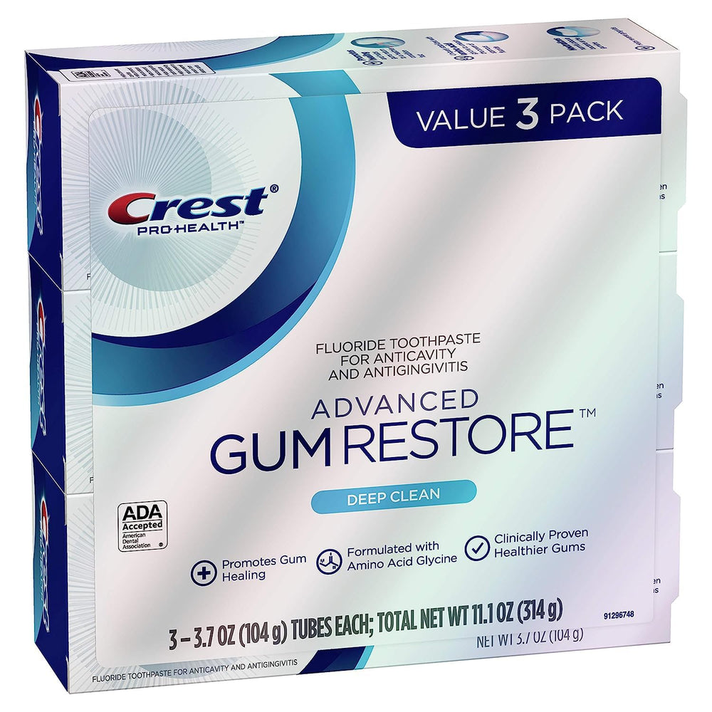Crest Pro-Health Advanced Gum Restore Deep Clean toothpaste 3.7 oz pack of 3 - front view