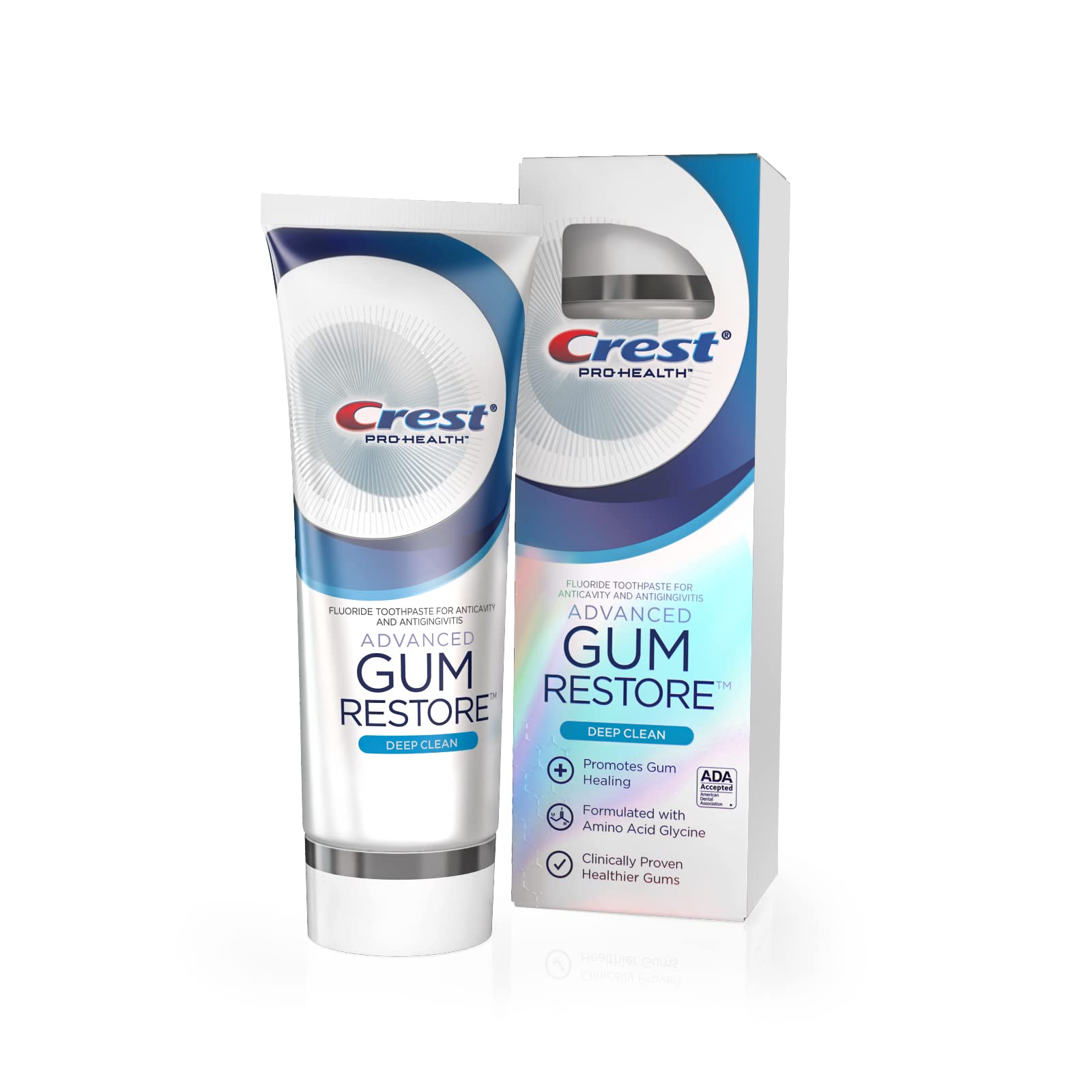 Crest Pro-Health Advanced Gum Restore Deep Clean toothpaste packaging