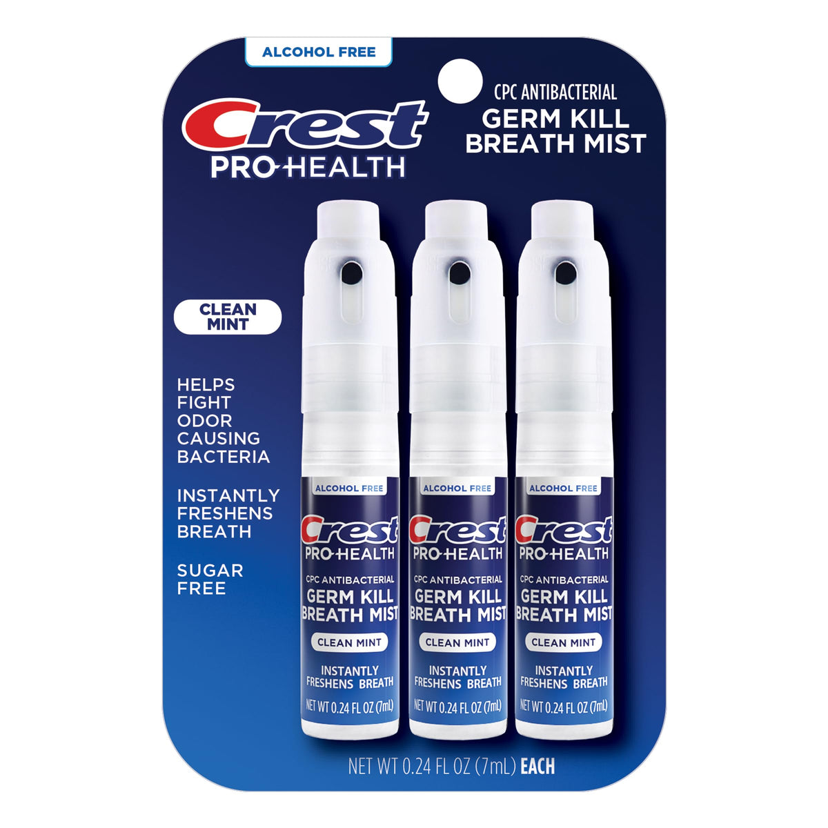 Crest Pro-Health Breath Mist bottle front view with Clean Mint flavor