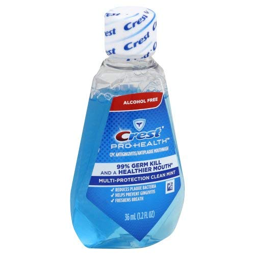 Crest Pro-Health Clean Mint Mouthwash 12-pack packaging and bottles