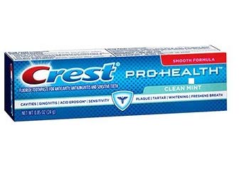 Crest Pro Health Clean Mint toothpaste packaging and tubes