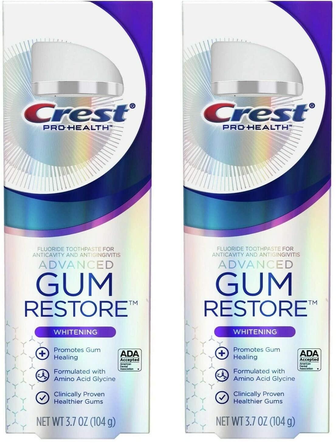 Crest Pro Health Gum Restore Whitening Toothpaste 3.7 oz pack of 2 – front view