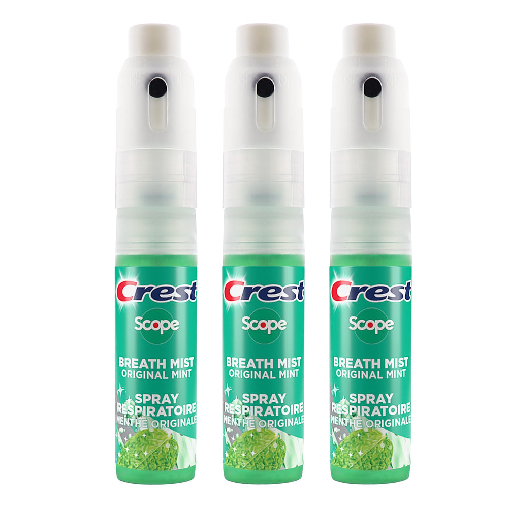 Three mint breath spray bottles in the 3-pack