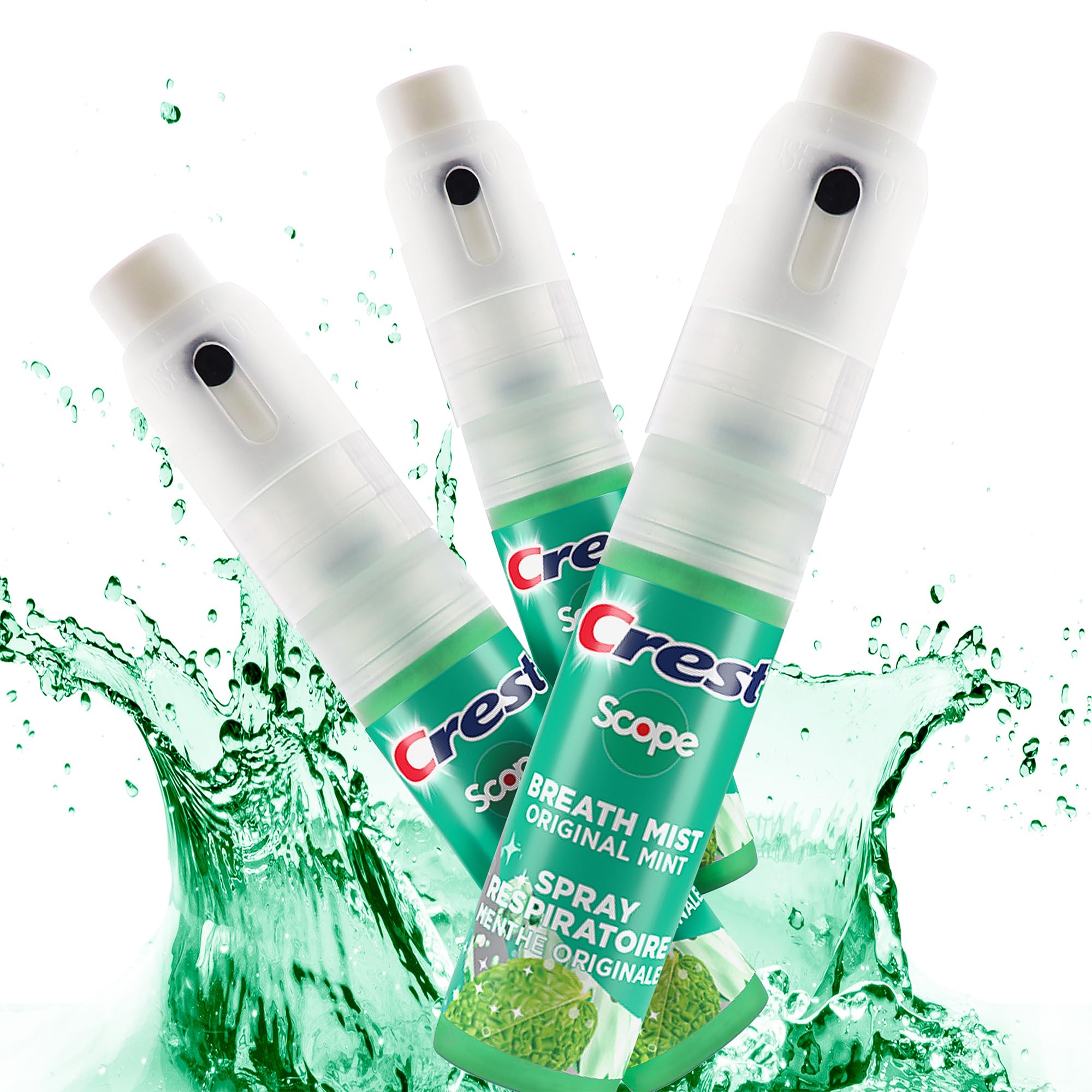 Total 0.72 oz Crest Scope Mint Breath Mist 3-pack