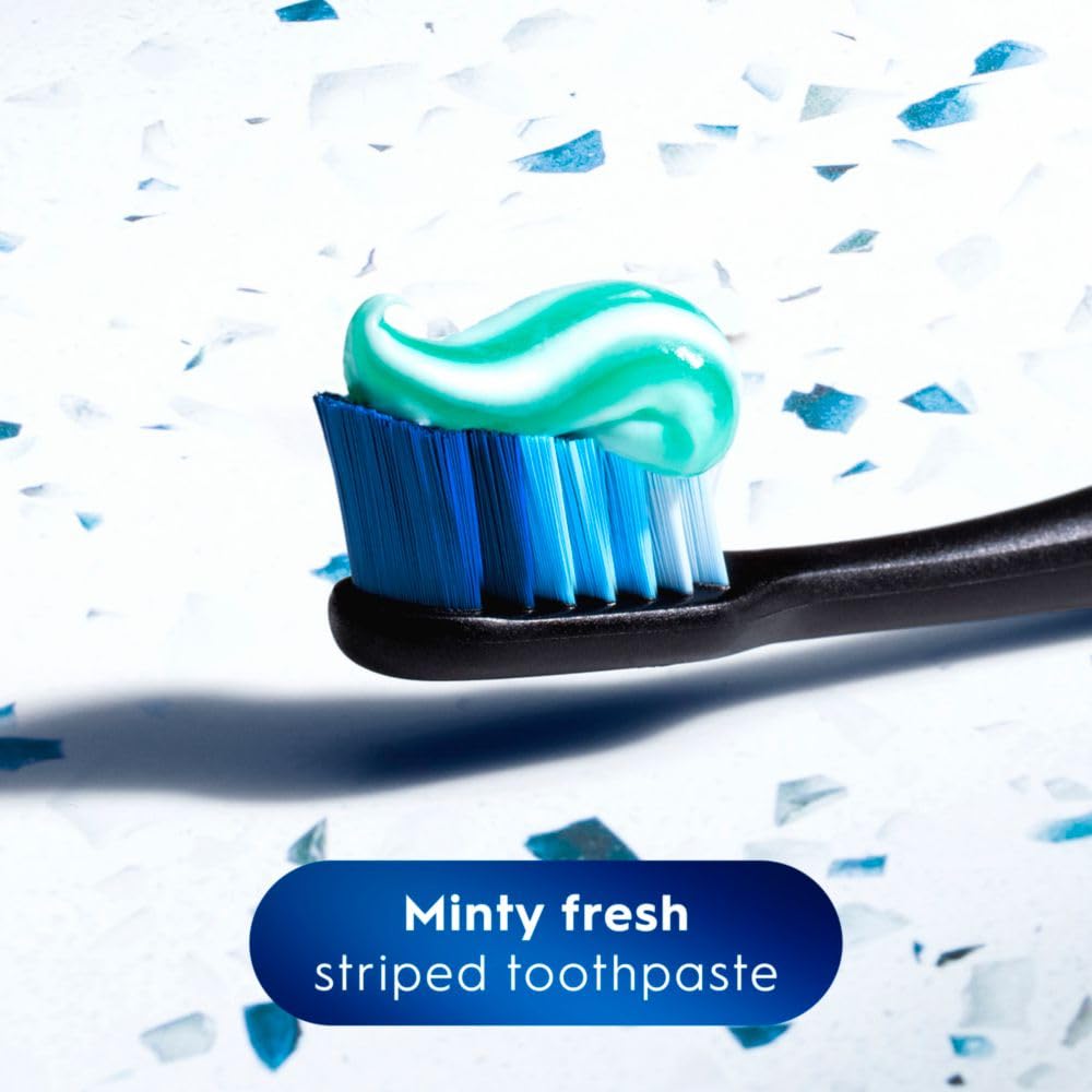 Second close-up of Crest + Scope toothpaste tube label