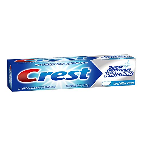 Tartar protection graphic on Crest toothpaste packaging