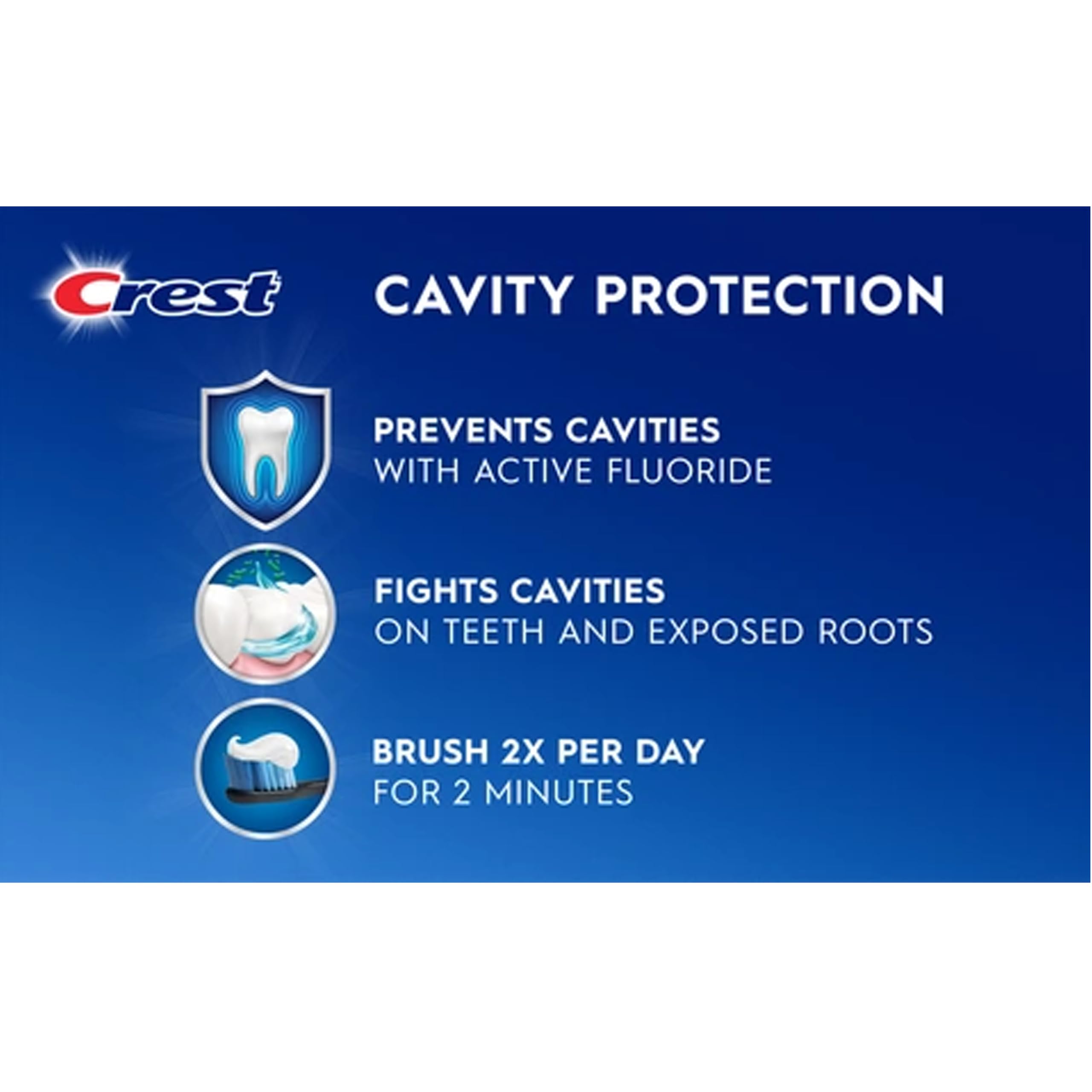 Ingredients panel on Crest toothpaste packaging