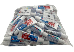 Crest travel-size toothpaste tubes, 0.85 oz, 50-pack for hotels