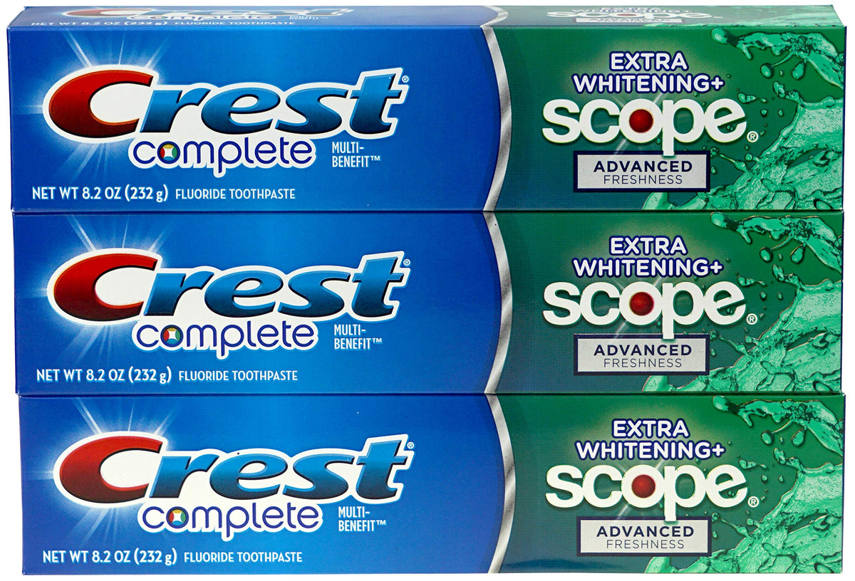 Crest Complete toothpaste 8.2 oz three-pack - front view