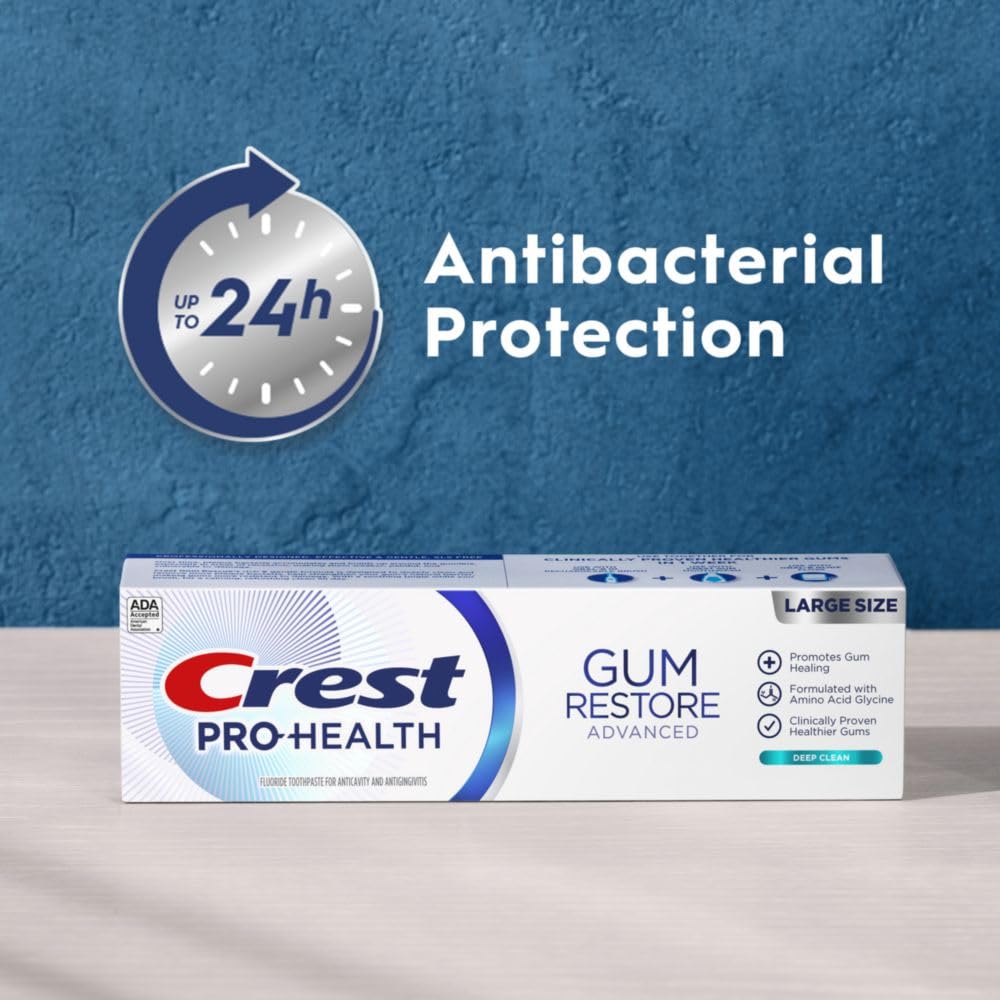 Graphic showing gum health improvement within 7 days with Crest Pro-Health