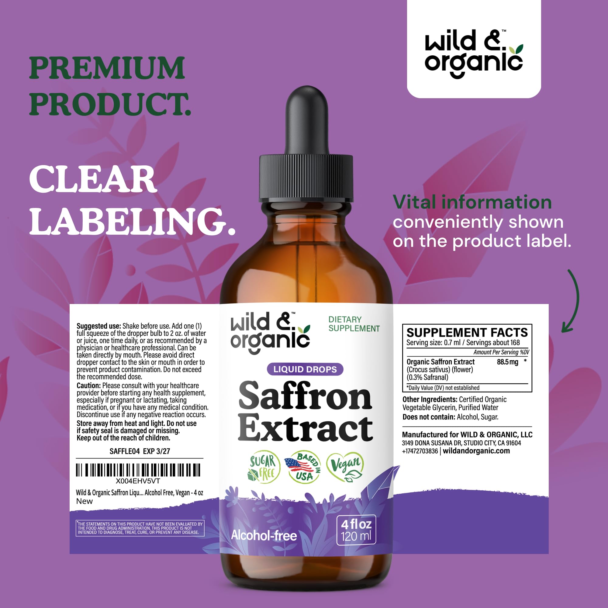 Branding image for Crocus sativus saffron extract drops