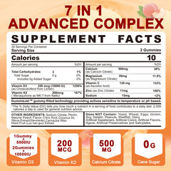 Close-up cross-section of liquid-filled D3 K2 gummy