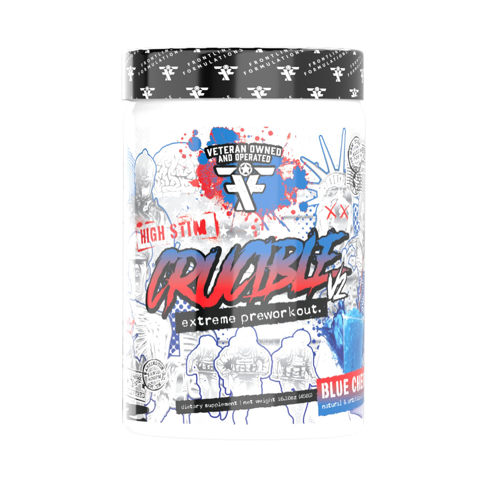 Crucible Pre-Workout Powder bottle - Blue Cherry Slushie flavor