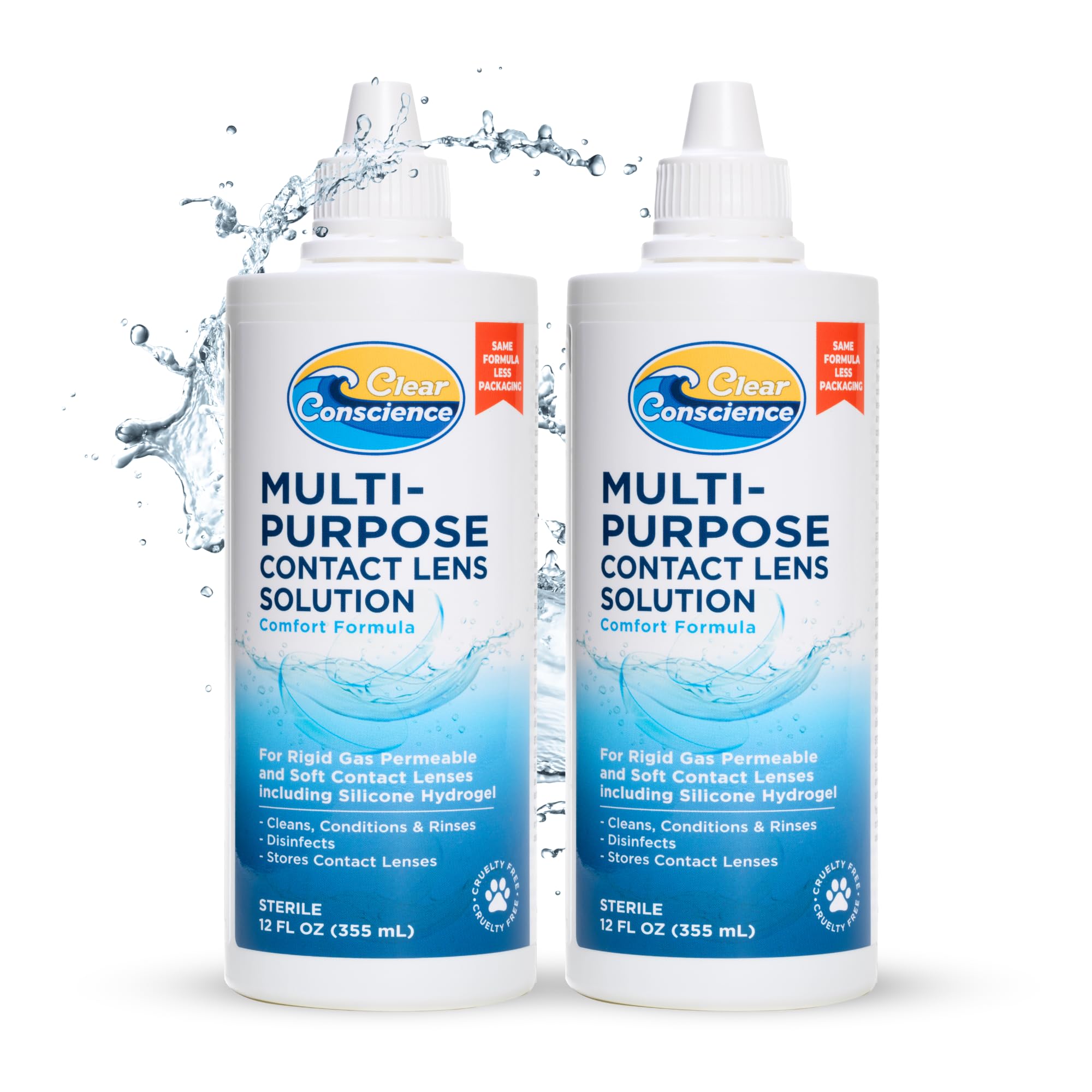 Clear Conscience cruelty-free 12oz contact lens solution bottle