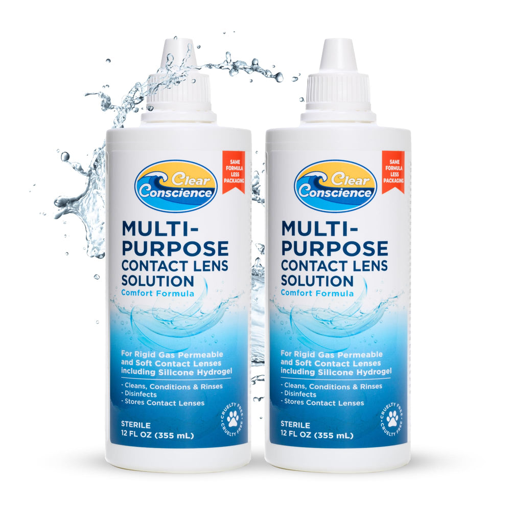 Clear Conscience cruelty-free 12oz contact lens solution bottle