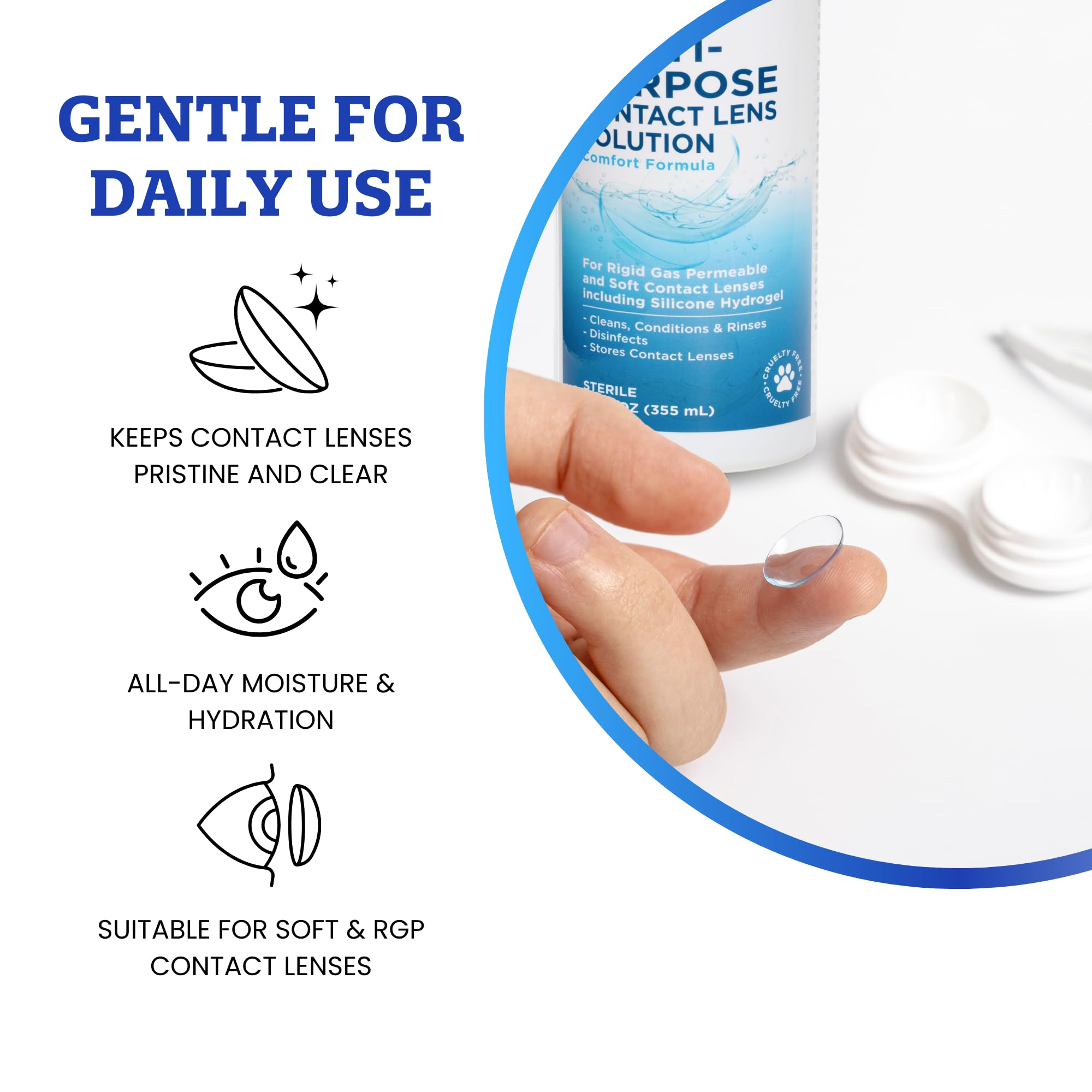 Sensitive eyes vegan contact lens solution branding