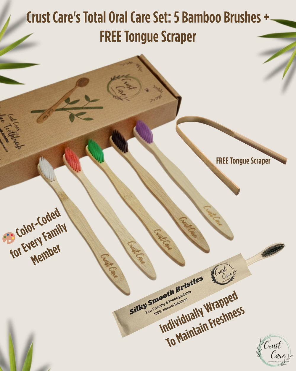Close-up of color-coded bristles to identify toothbrush