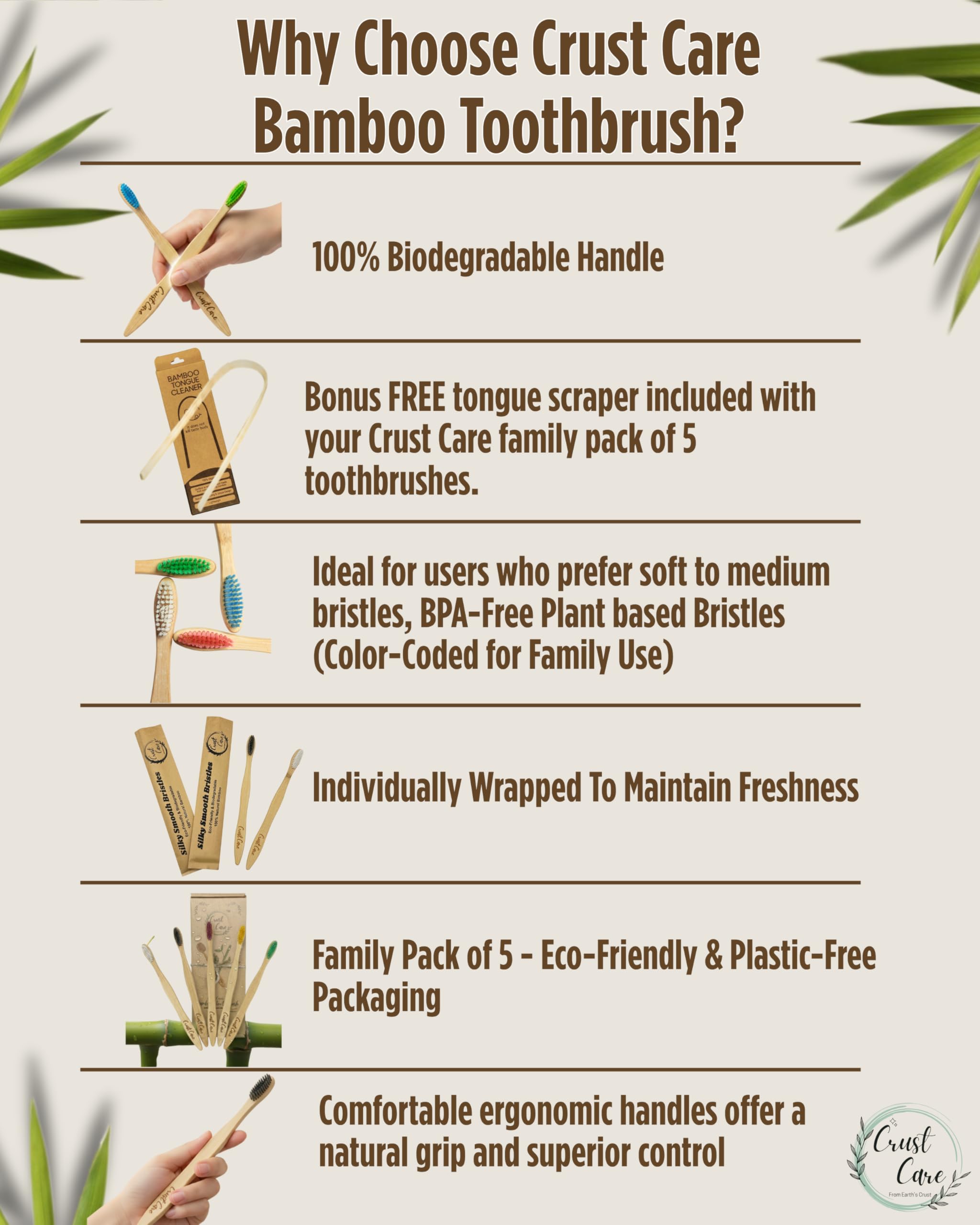 Individually wrapped bamboo toothbrush for freshness